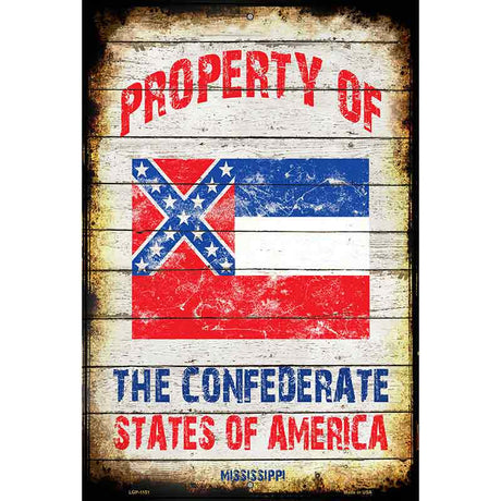 Property Of Mississippi Metal Novelty Parking Sign 12" x 18" (LGP)