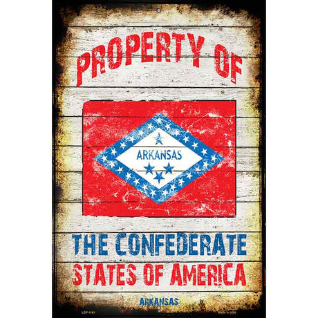 Property Of Arkansas Metal Novelty Parking Sign 12" x 18" (LGP)