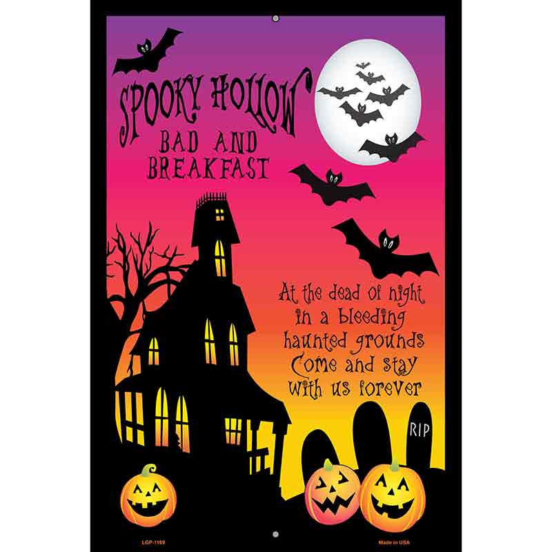 Spooky Hollow Metal Novelty Parking Sign 12" x 18" (LGP)