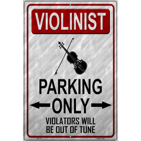 Violinist Parking Metal Novelty Parking Sign 12" x 18" (LGP)