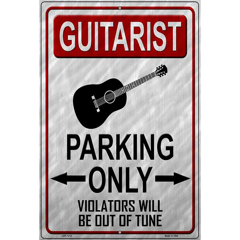 Guitarist Parking Metal Novelty Parking Sign 12" x 18" (LGP)