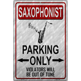 Saxophonist Parking Metal Novelty Parking Sign 12" x 18" (LGP)