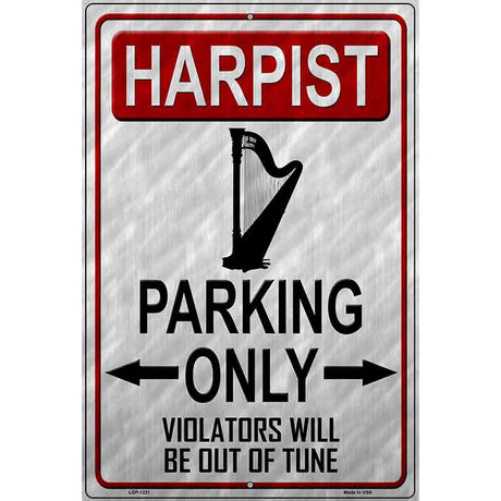 Harpist Parking Metal Novelty Parking Sign 12" x 18" (LGP)