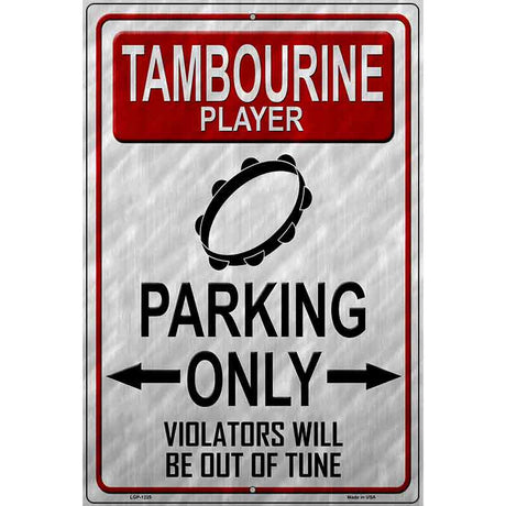 Tambourine Player Parking Metal Novelty Parking Sign 12" x 18" (LGP)