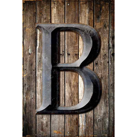 Letter B Metal Novelty Parking Sign 12" x 18" (LGP)