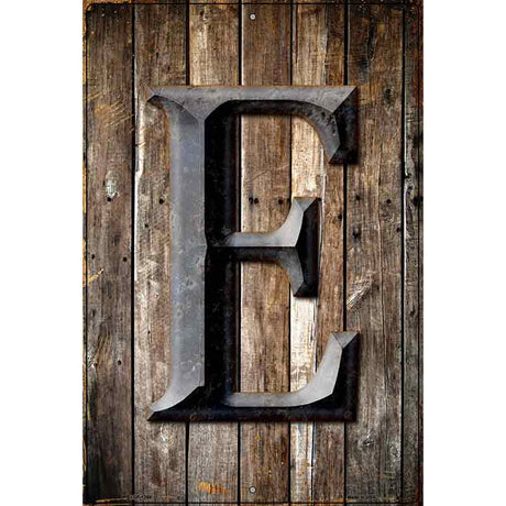 Letter E Metal Novelty Parking Sign 12" x 18" (LGP)