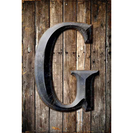 Letter G Metal Novelty Parking Sign 12" x 18" (LGP)