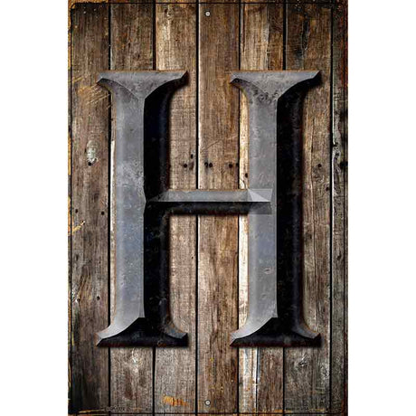 Letter H Metal Novelty Parking Sign 12" x 18" (LGP)