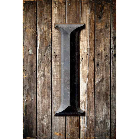 Letter I Metal Novelty Parking Sign 12" x 18" (LGP)