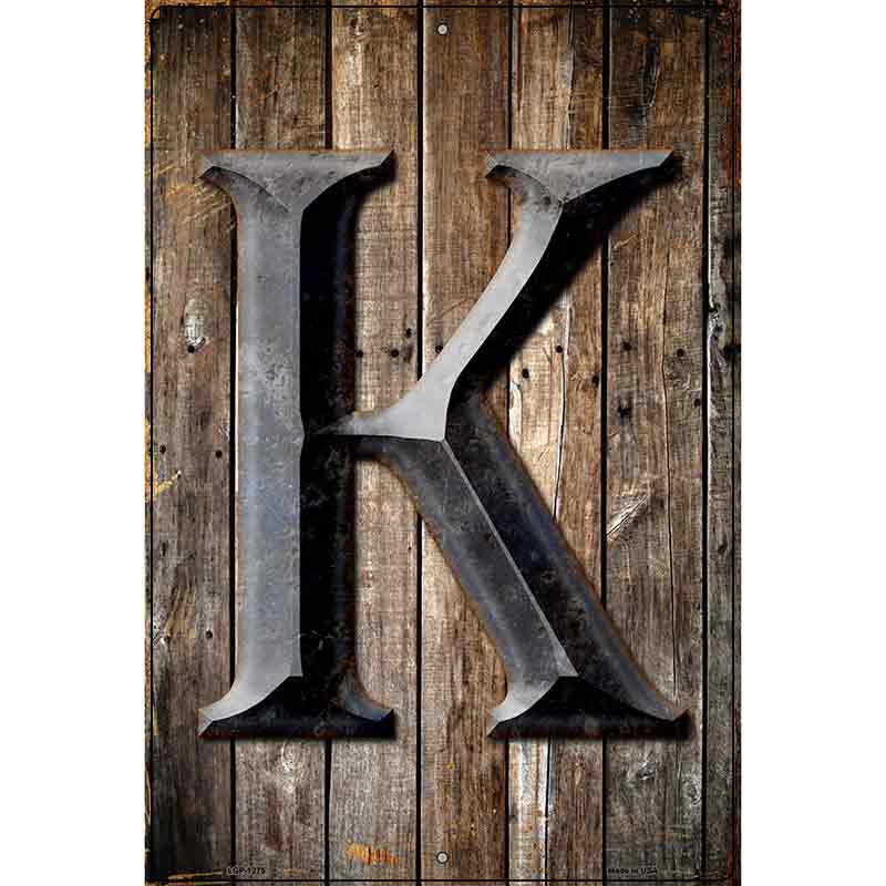 Letter K Metal Novelty Parking Sign 12" x 18" (LGP)