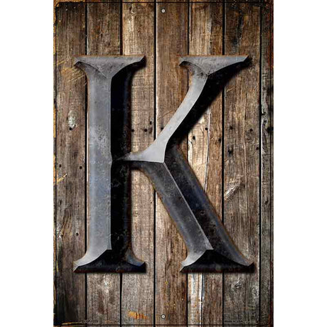 Letter K Metal Novelty Parking Sign 12" x 18" (LGP)