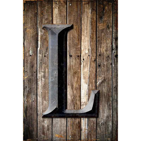 Letter L Metal Novelty Parking Sign 12" x 18" (LGP)