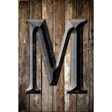 Letter M Metal Novelty Parking Sign 12" x 18" (LGP)