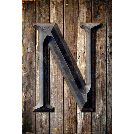 Letter N Metal Novelty Parking Sign 12" x 18" (LGP)