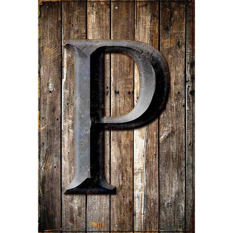 Letter P Metal Novelty Parking Sign 12" x 18" (LGP)