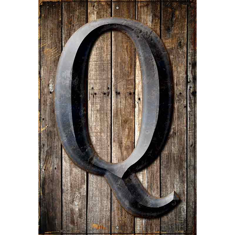 Letter Q Metal Novelty Parking Sign 12" x 18" (LGP)