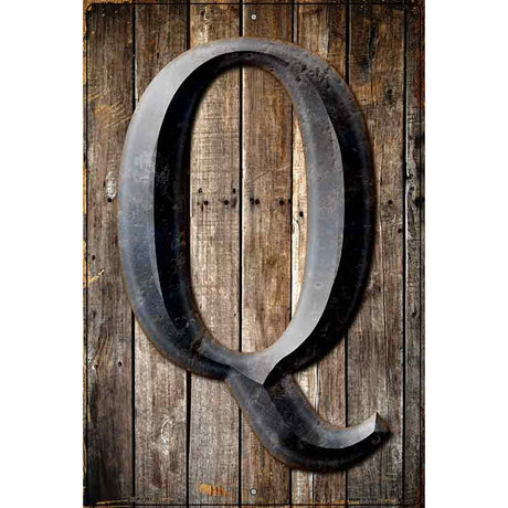 Letter Q Metal Novelty Parking Sign 12" x 18" (LGP)