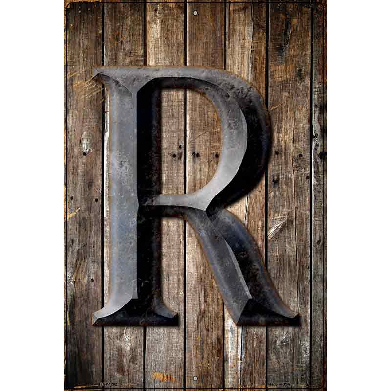 Letter R Metal Novelty Parking Sign 12" x 18" (LGP)