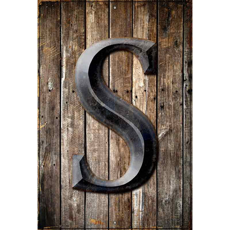 Letter S Metal Novelty Parking Sign 12" x 18" (LGP)