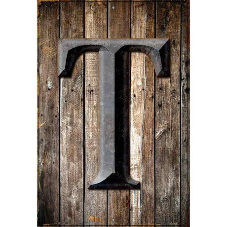 Letter T Metal Novelty Parking Sign 12" x 18" (LGP)