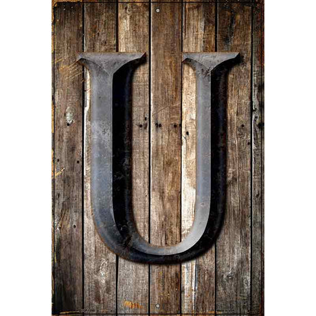 Letter U Metal Novelty Parking Sign 12" x 18" (LGP)