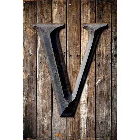 Letter V Metal Novelty Parking Sign 12" x 18" (LGP)