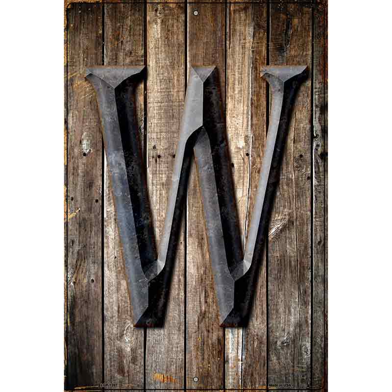 Letter W Metal Novelty Parking Sign 12" x 18" (LGP)