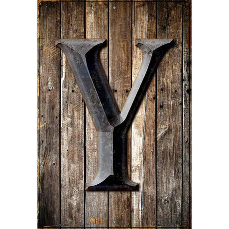 Letter Y Metal Novelty Parking Sign 12" x 18" (LGP)