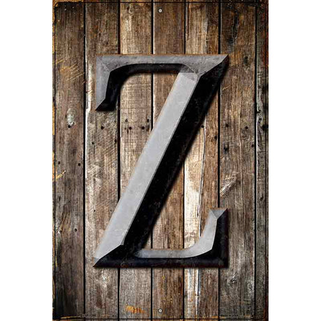 Letter Z Metal Novelty Parking Sign 12" x 18" (LGP)