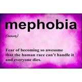 Mephobia Metal Novelty Parking Sign 12" x 18" (LGP)