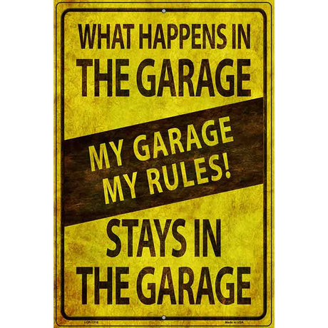 My Garage My Rules Metal Novelty Parking Sign 12" x 18" (LGP)