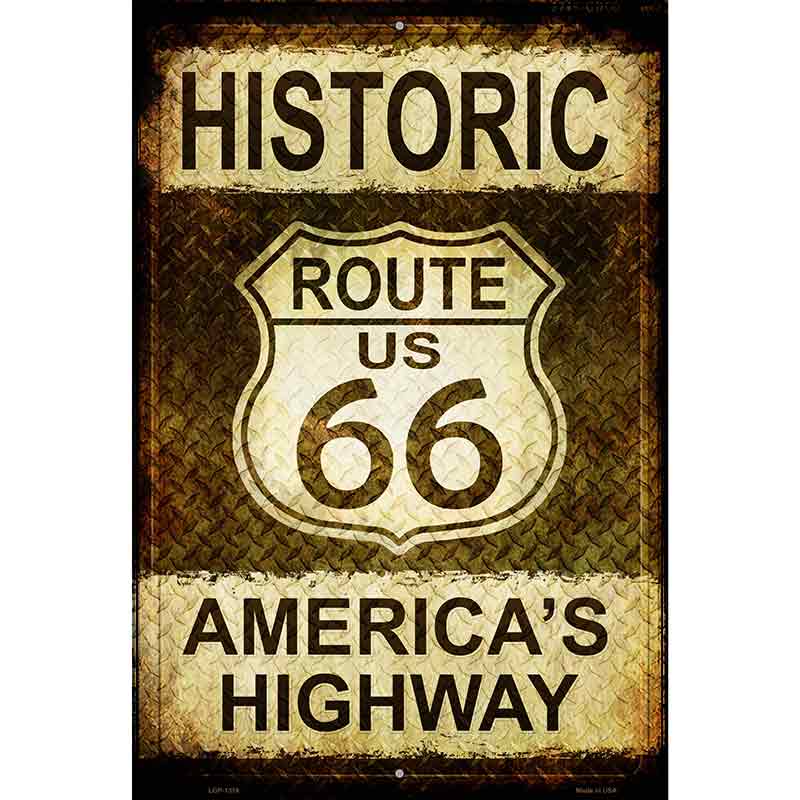 Historic Route 66 Metal Novelty Parking Sign 12" x 18" (LGP)