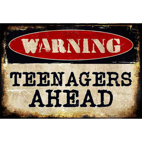 Teenagers Ahead Metal Novelty Parking Sign 12" x 18" (LGP)