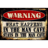 In The Man Cave Metal Novelty Parking Sign 12" x 18" (LGP)