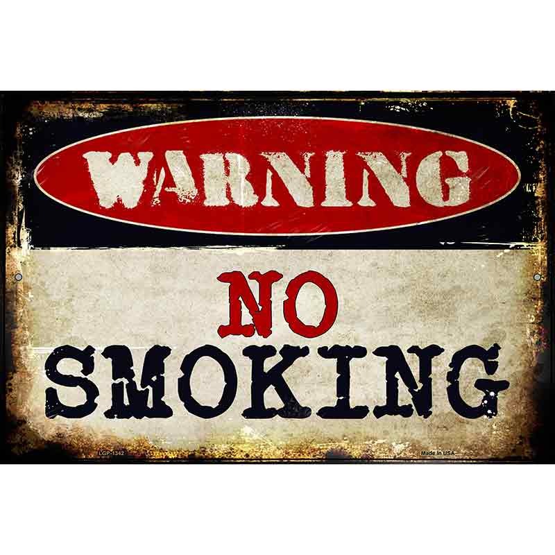 No Smoking Metal Novelty Parking Sign 12" x 18" (LGP)