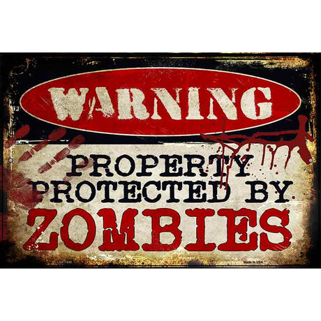 Zombies Metal Novelty Parking Sign 12" x 18" (LGP)