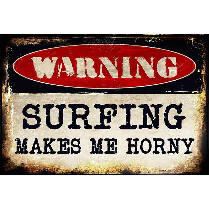 Surfing Metal Novelty Parking Sign 12" x 18" (LGP)