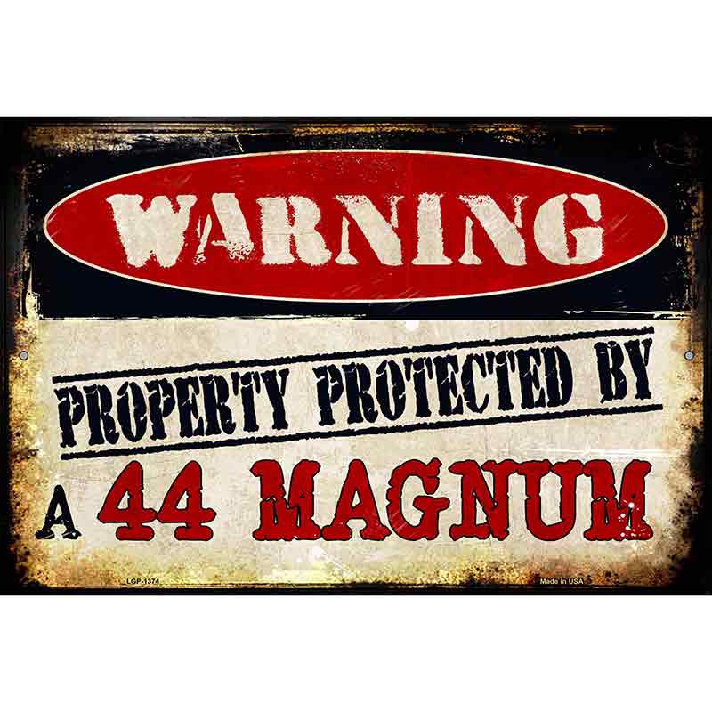 44 Magnum Metal Novelty Parking Sign 12" x 18" (LGP)