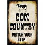 Cow Country Metal Novelty Parking Sign 12" x 18" (LGP)