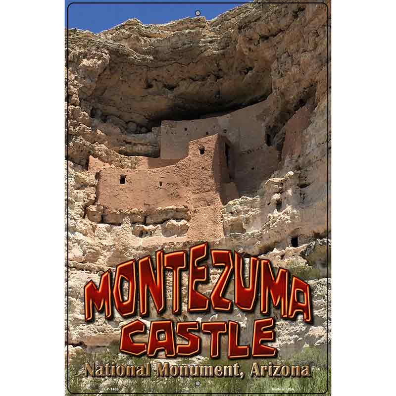 Montezuma Castle Metal Novelty Parking Sign 12" x 18" (LGP)