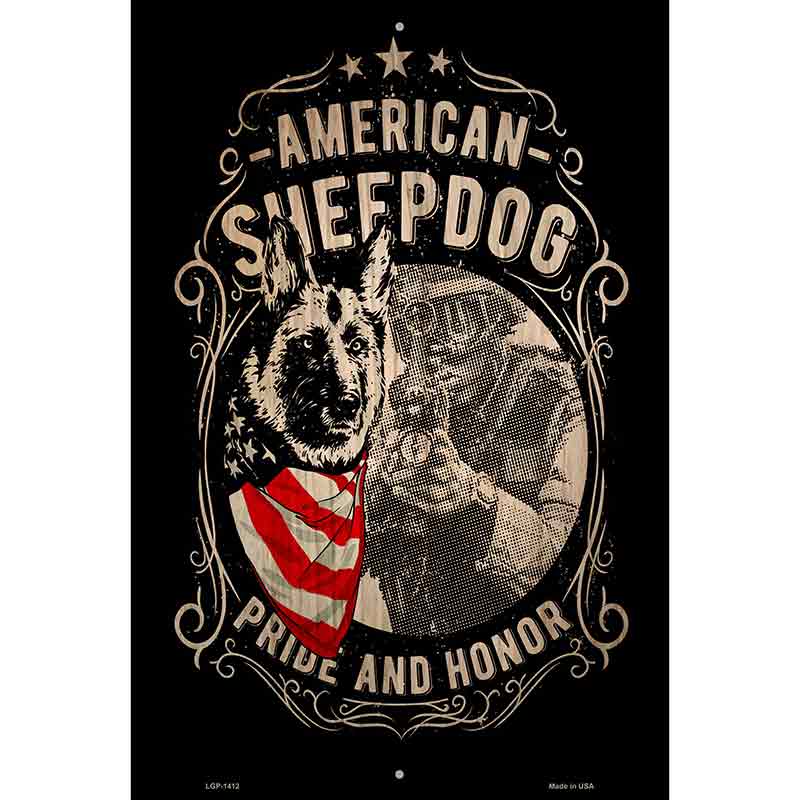 American Sheepdog Metal Novelty Parking Sign 12" x 18" (LGP)