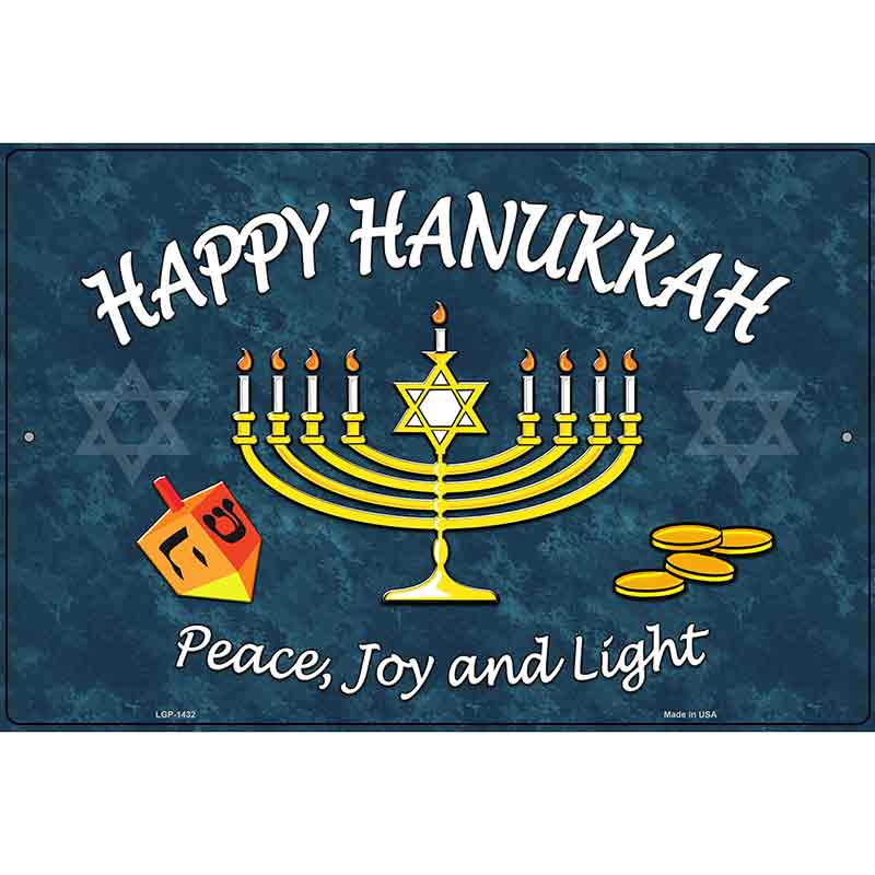 Happy Hanukkah Metal Novelty Parking Sign 12" x 18" (LGP)