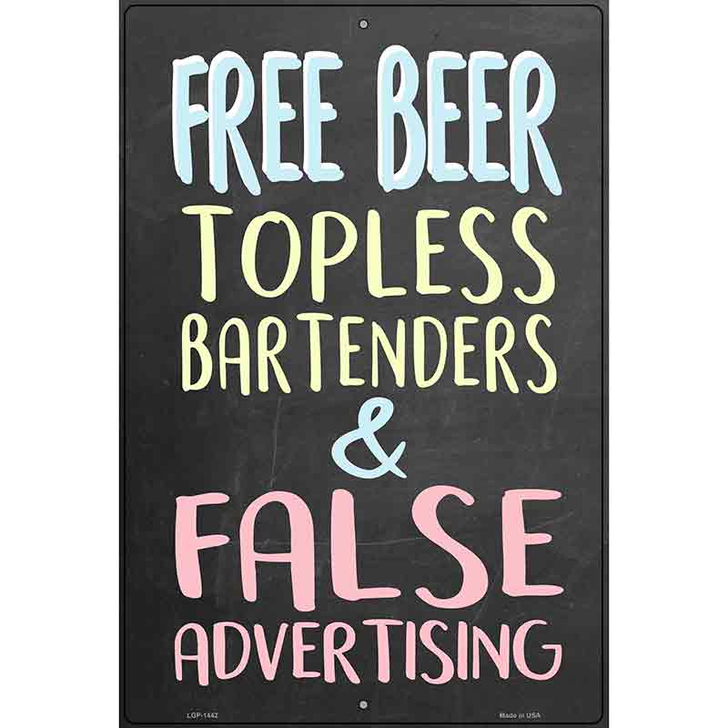 Free Beer Metal Novelty Parking Sign 12" x 18" (LGP)