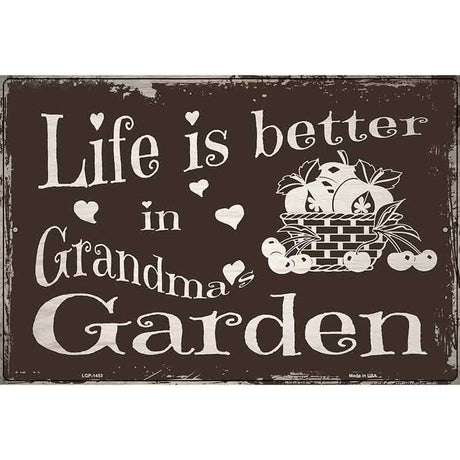 Grandmas Garden Metal Novelty Parking Sign 12" x 18" (LGP)