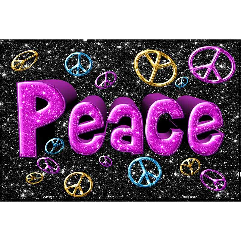 Peace Metal Novelty Parking Sign 12" x 18" (LGP)