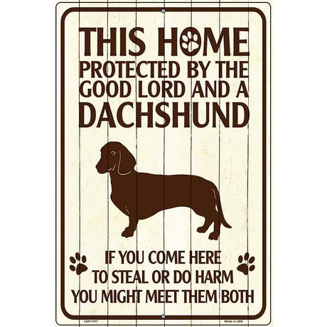 Dachshund Protected Metal Novelty Parking Sign 12" x 18" (LGP)