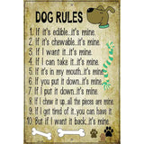 Dog Rules Metal Novelty Parking Sign P-1533 12" x 18" (LGP)