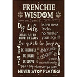 Frenchie Wisdom Metal Novelty Parking Sign 12" x 18" (LGP)