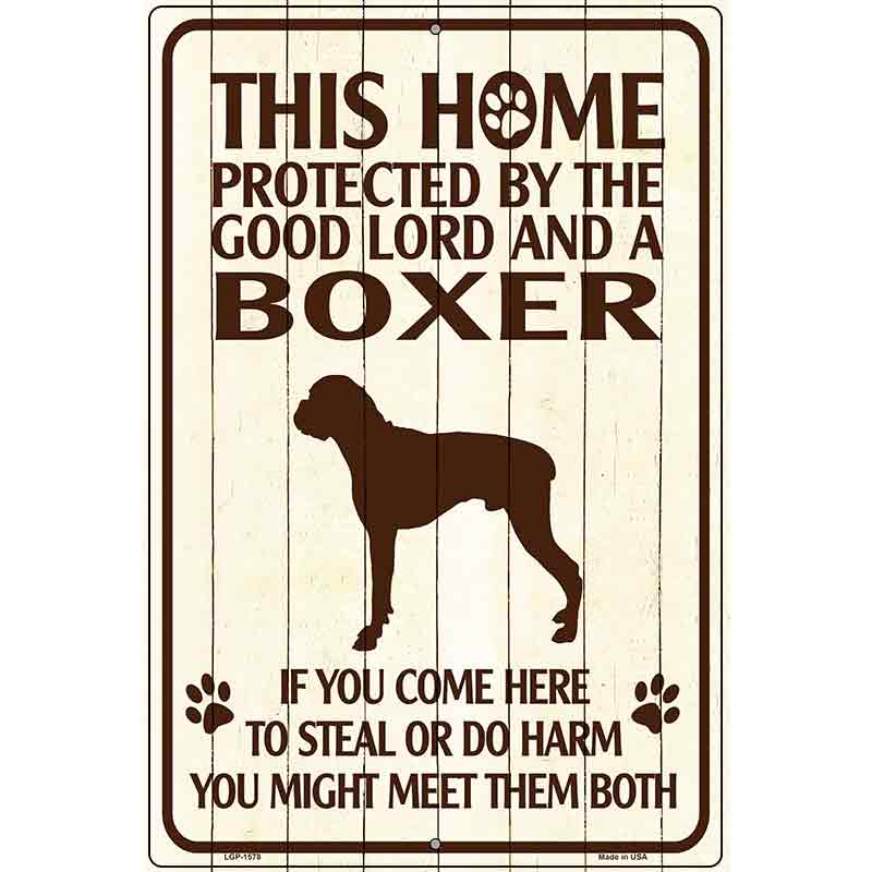 Boxer Protected Metal Novelty Parking Sign 12" x 18" (LGP)