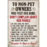 Non-Pet Owners Poodle Parking Sign Metal Novelty 12" x 18" (LGP)